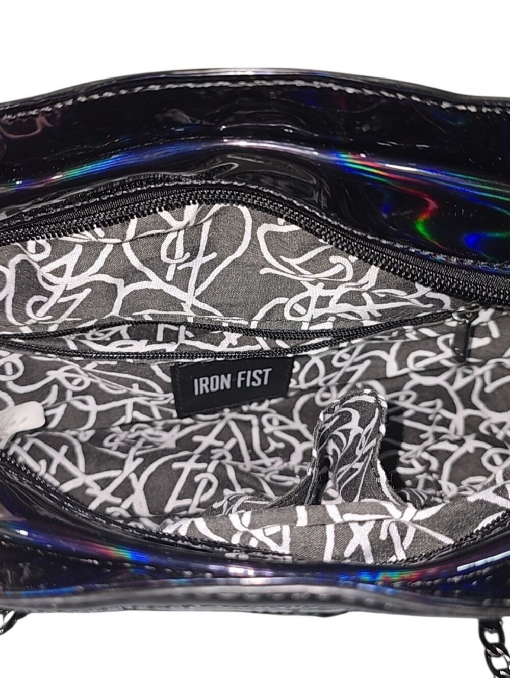 RARE Iron Fist Oil Slick Skeleton Mermaid Shell Crossbody 🖤 - Picture 3 of 7
